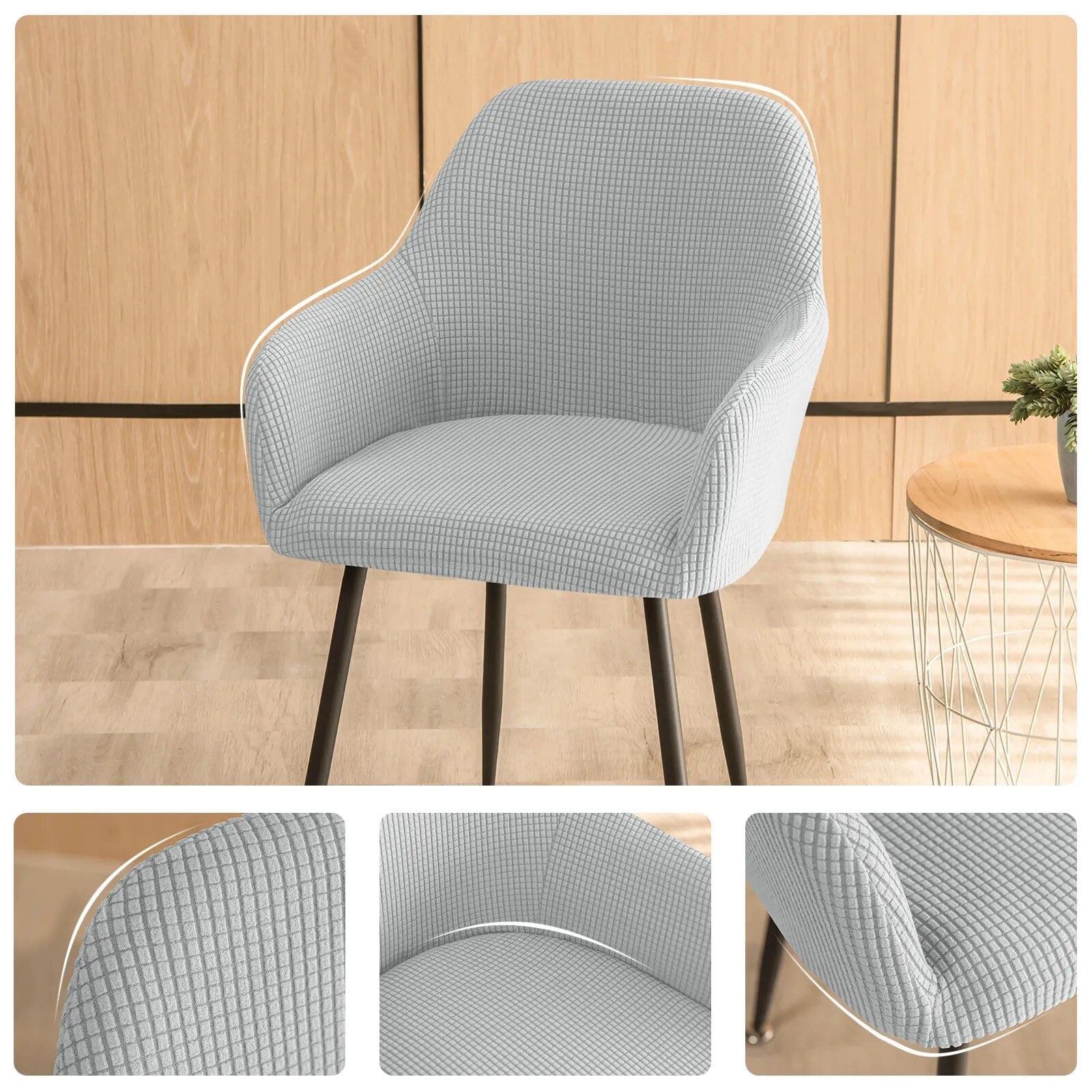 Housse de chaise, gris clair