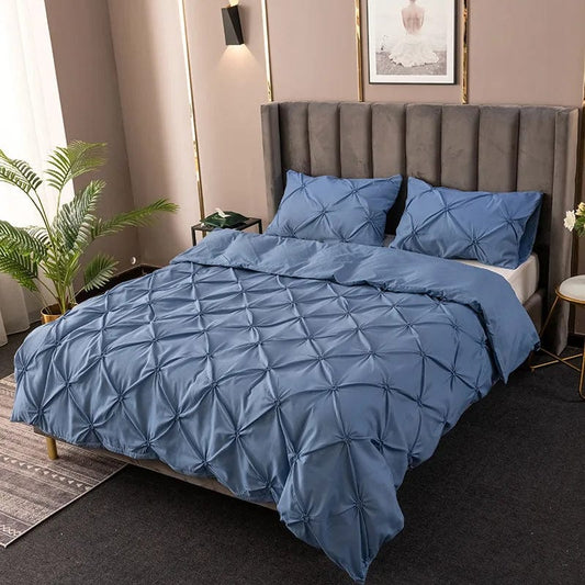 5 / US-Full 200x230cm / Duvet Cover High Quality 3D Pinch Pleated Duvet Cover Set 220x240 Solid Color Single Double Twin Bedding Set Duvet cover