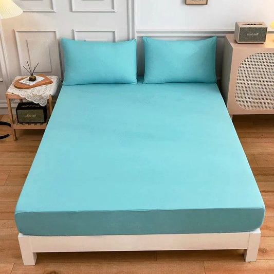 6 / 80x200x27cm 1pcs Upzo-Solid Color Series Polyester Fitted Sheet 1pcs Queen Size Bed Sheets Set of Sheets 180x200 Sheet With Elastic Band 150*200