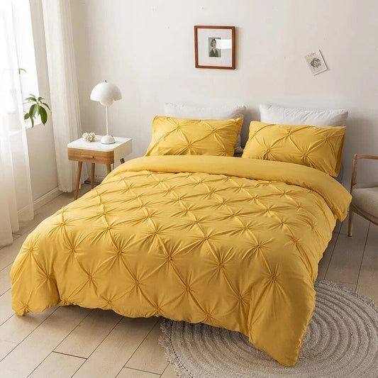 6 / US-Full 200x230cm / Duvet Cover High Quality 3D Pinch Pleated Duvet Cover Set 220x240 Solid Color Single Double Twin Bedding Set Duvet cover