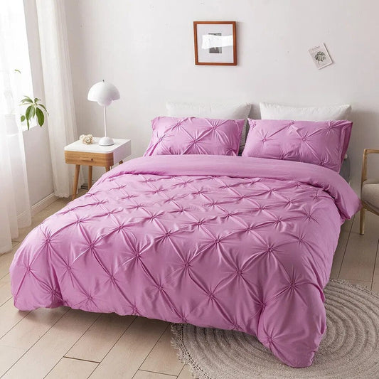7 / US-Full 200x230cm / Duvet Cover High Quality 3D Pinch Pleated Duvet Cover Set 220x240 Solid Color Single Double Twin Bedding Set Duvet cover