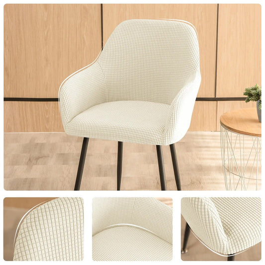 Polyester / Blanc de toyes Housse de chaise avec accoudoir blanc de troyes