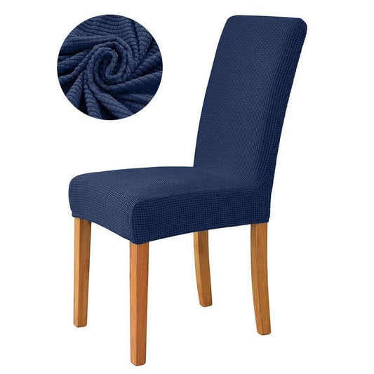 Polyester / Bleu marine Housse de chaise extensible bleu marine