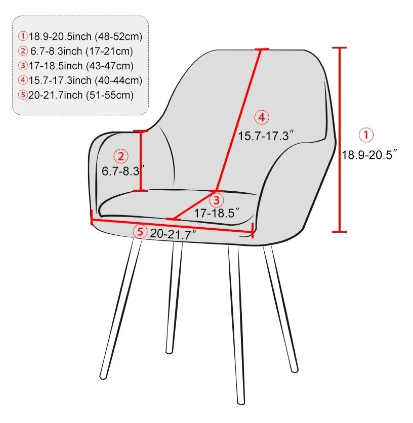 Polyester / Gris clair Housse de chaise avec accoudoir gris clair