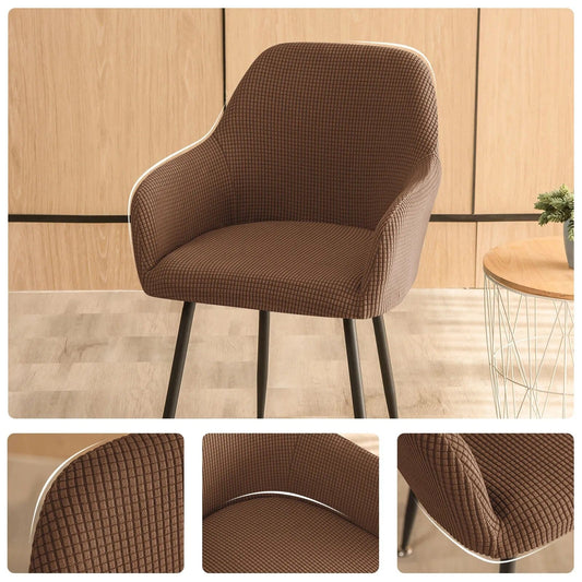 Polyester / Marron Housse de chaise avec accoudoir marron