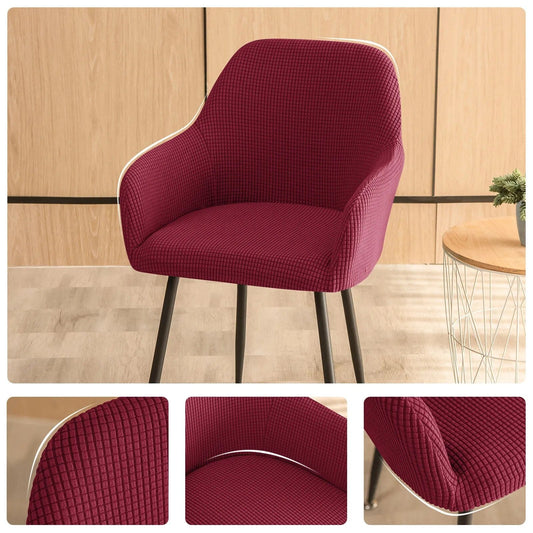 Polyester / Rouge bordeaux Housse de chaise avec accoudoir rouge bordeaux