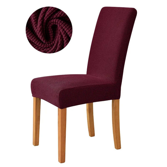 Polyester / Rouge bordeaux Housse de chaise extensible rouge bordeaux