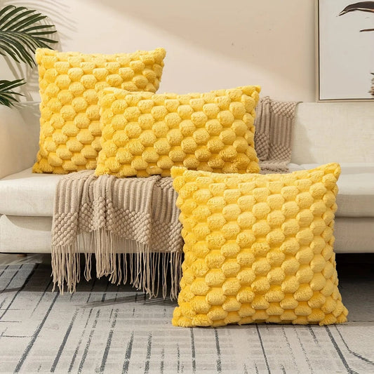 Yellow / 50x50CM Cozy Pillow Covers Pillows for Living Room Knit Decorative Pillows for Sofa Design Pillowcase Soft Modern Cushion Throw Pillow
